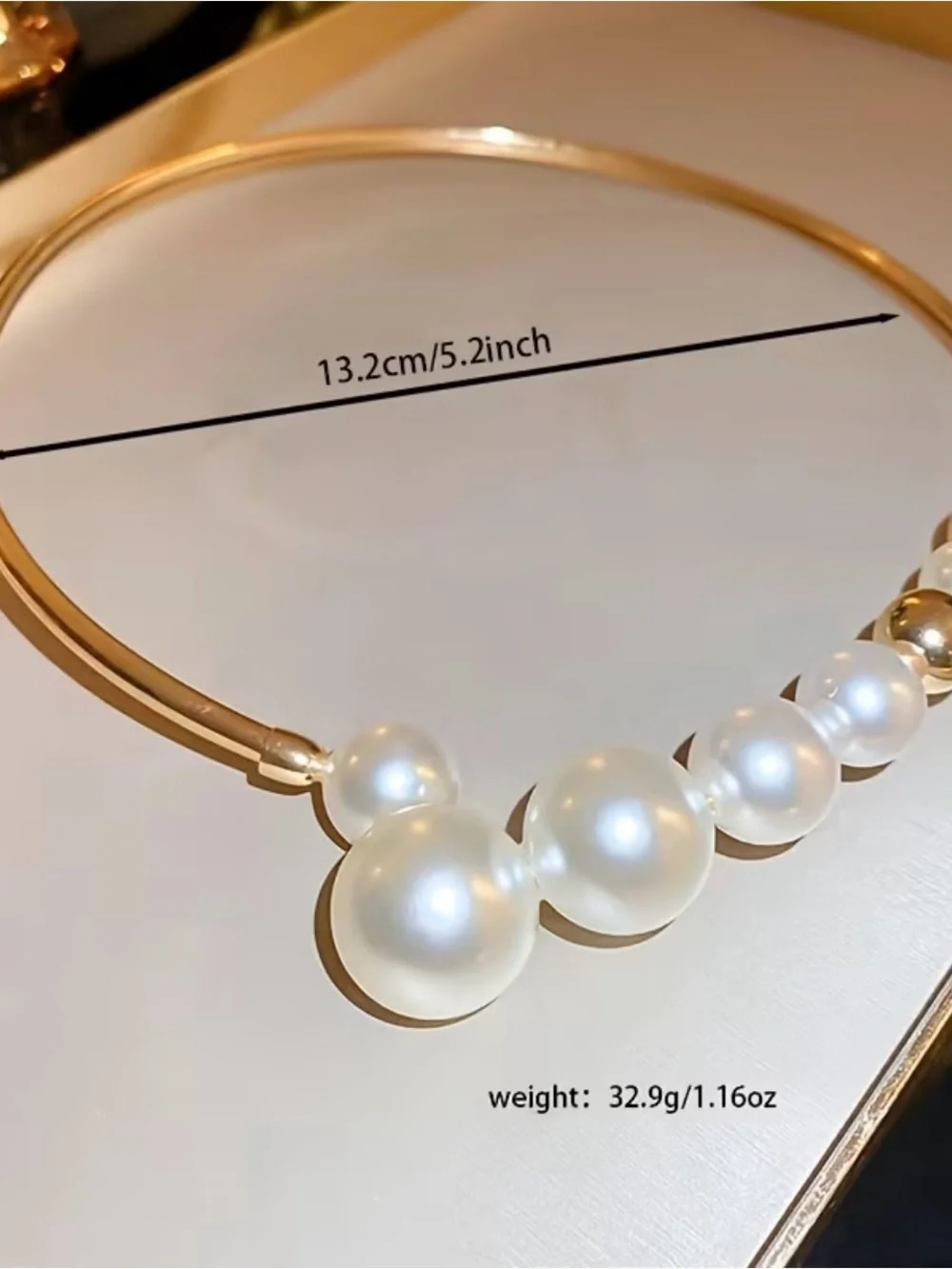 NEW! Gold Pearl Statement Collar Necklace. Elegant Necklace 🕊️
